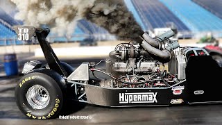 WICKED TRIPLE TURBO DIESEL DRAGSTER! MASSIVE DT 466 ENGINE! 6 SEC OF INSANITY! RT66!