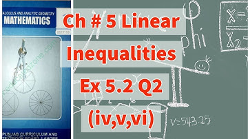Ch 5 - Linear Inequalities-  Exercise 5.2 Question 2 (iv, v, vi) - 12th Class Math- Smart Syllabus