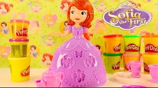 La Princesa sofia the first plastilina playdoh fiesta del te - videos de juguetes