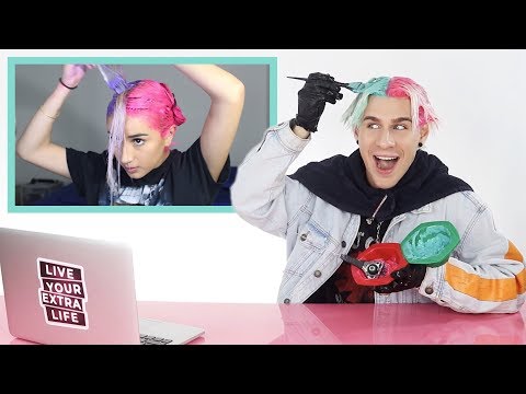 HAIRDRESSER REACTS TO SPLIT HAIR DYE WHILE COLORING MY OWN HAIR!