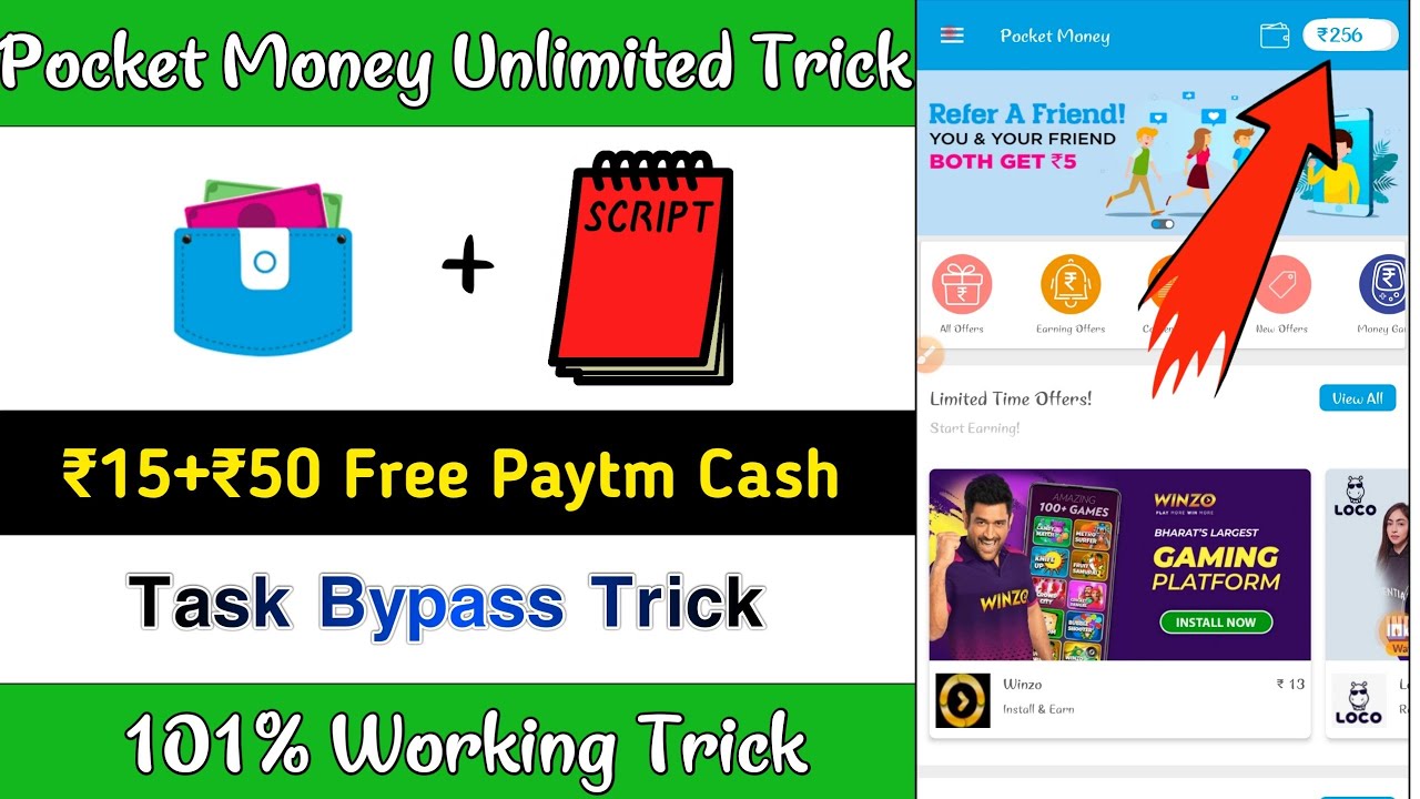 Pocket Money App Bug Trick NEW EARNING APP Pocket Money App