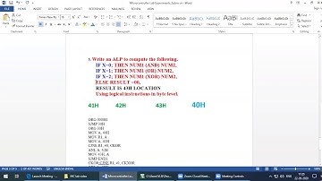 ALP to perform Logical Operations.