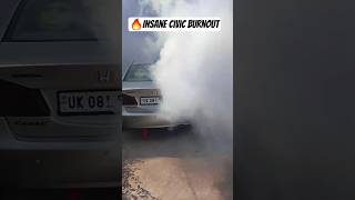 Honda Civic Burnout Gone Wild 😱 #shorts #hondacivic #vtech #jdm #burnout #tiresmoke #exhaustsound