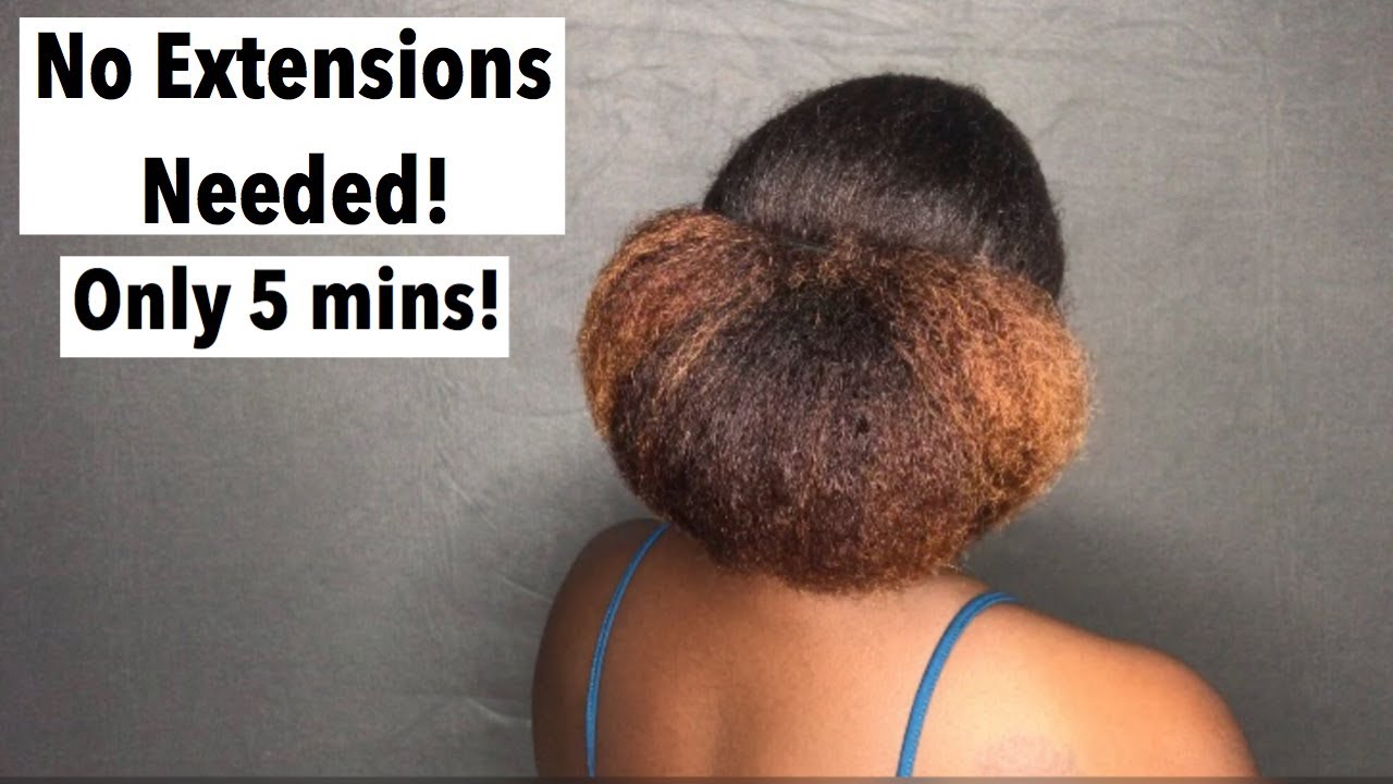 How To Get A Huge Mega Bun On Short/Medium Natural Hair | No Extensions Needed | Only 5 Mins