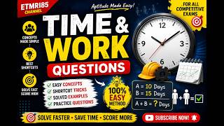 Time & Work Tricks in Minutes, Solve Questions Fast SSC CGL, SSC, Bank, PO Bank Clerk, Railway Exams