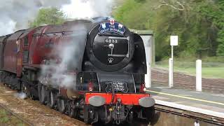 Duchess of Sutherland 6233 passing through Bodmin Parkway Cornwall on The X1V Great Briton Railtour.