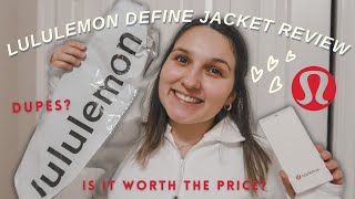 LULULEMON DEFINE JACKET REVIEW (honest) - is this jacket worth the price + dupes |white luon jacket