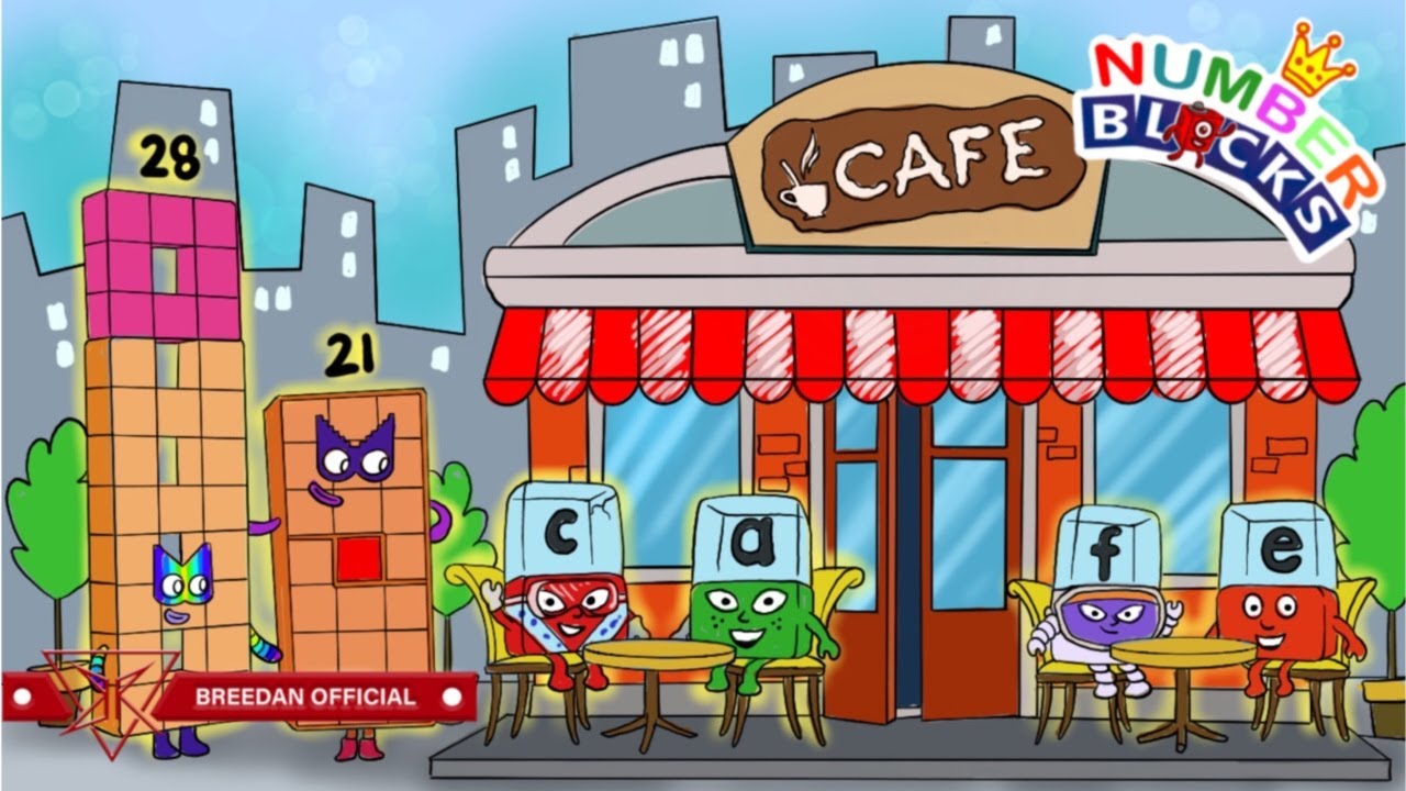 Numberblocks 28 21 Meet in Coffe Shop With the Alphablocks