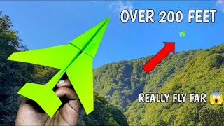 Over 200 feet, How to make a paper airplane that flies far || NICE PAPER PLANES
