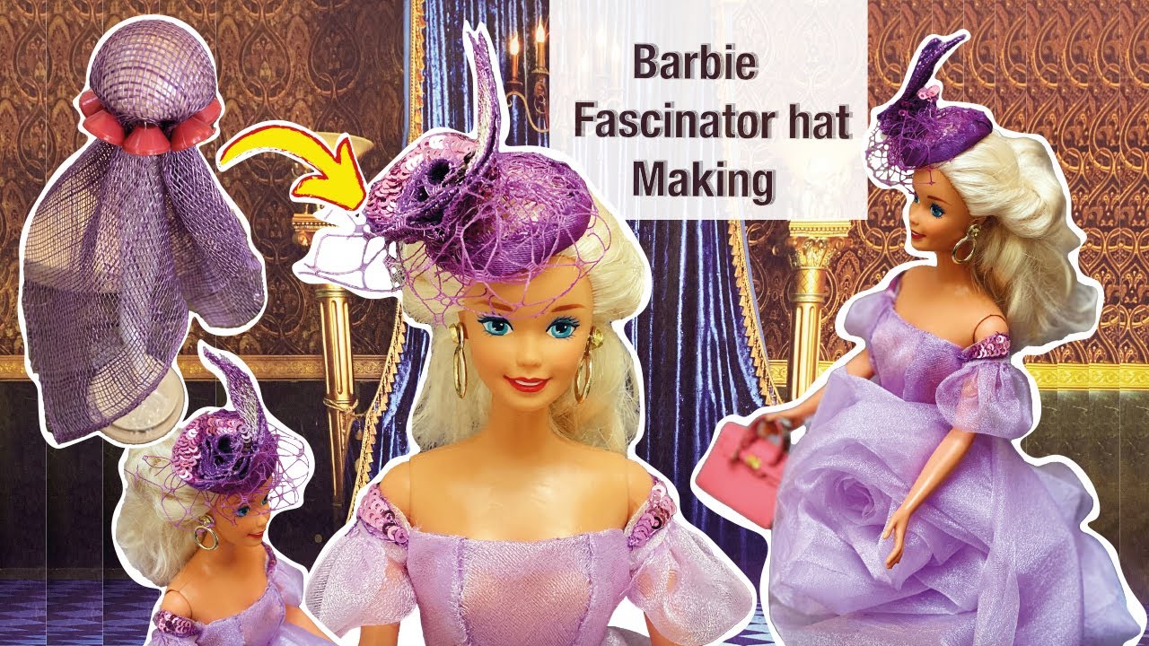 DIY Miniature Craft mini fascinator hat DIY Barbie doll hat 🎩 Barbie