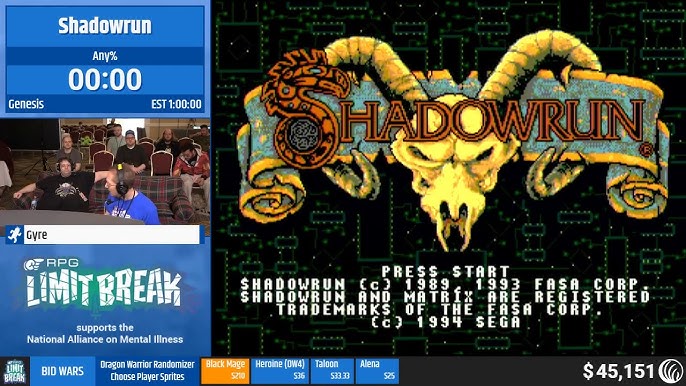 SNES Shadowrun Reboot Speed Run Challenge, by J.R.