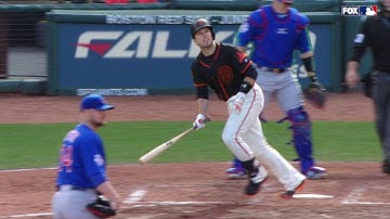 CHC@SF: Posey crushes a two-run homer to left-center