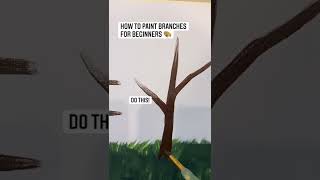 How to paint branches for beginners 👩🏻‍🎨🎨 #art #artist #painting #tutorial #easy #tree #beginner