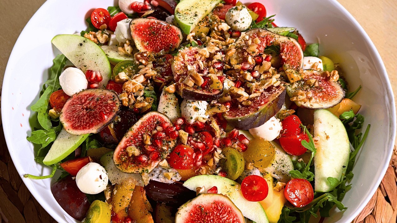 Fruit Salad with Vegetables | Honey-Balsamic, Mozzarella & Walnut Crunch (10-Min)