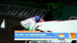Postal worker hurls mail into dumpster