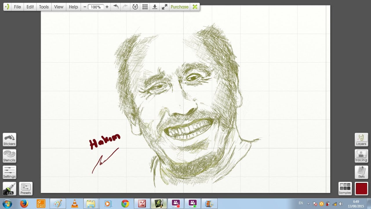 Menggambar Wajah Iwan Fals Gambar Iwan Fals Oi Wacom Intuos