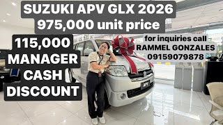 Suzuki Apv Glx Dual Aircon 2026 Model Silky Silver Metallic With 115000 Cash Discount 