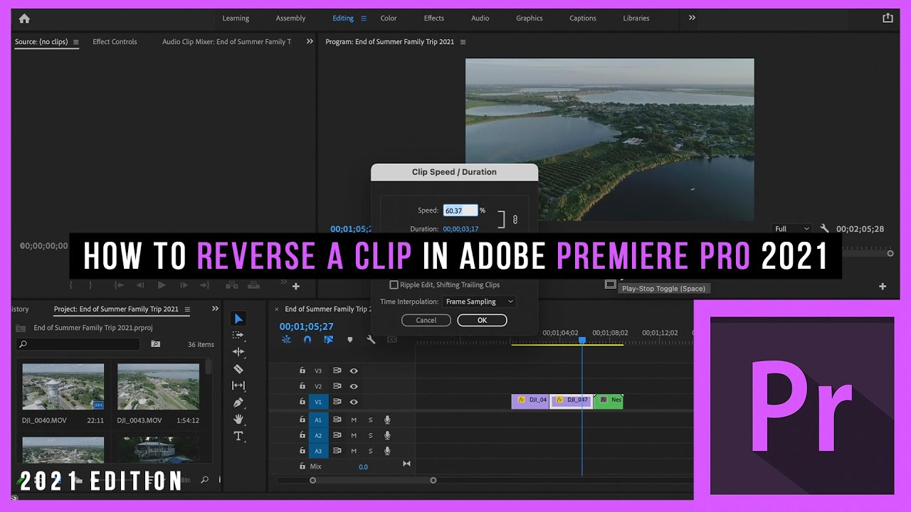 How to Reverse A Clip in Adobe Premiere Pro. (2021 Edition) - YouTube