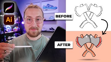 🪓Sketch to Vector tutorial: Create an Axe Illustration in Procreate & Adobe Illustrator on iPad 4K