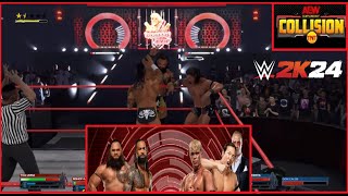 WWE 2K24 AEW Saturday Collision Gates of Agony vs The Don Callis Family Ai Full Match