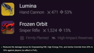 Season 15 Gameplay of High-Impact Reserves (201 body) - Destiny 2