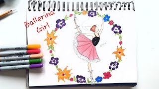 How to draw Ballerina Girl || Easy Way