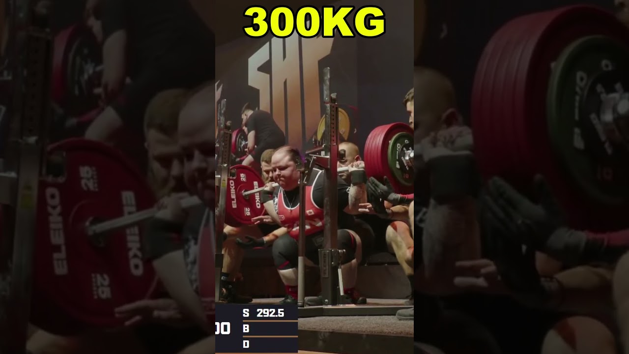 300kg squat by Brittany Schlater