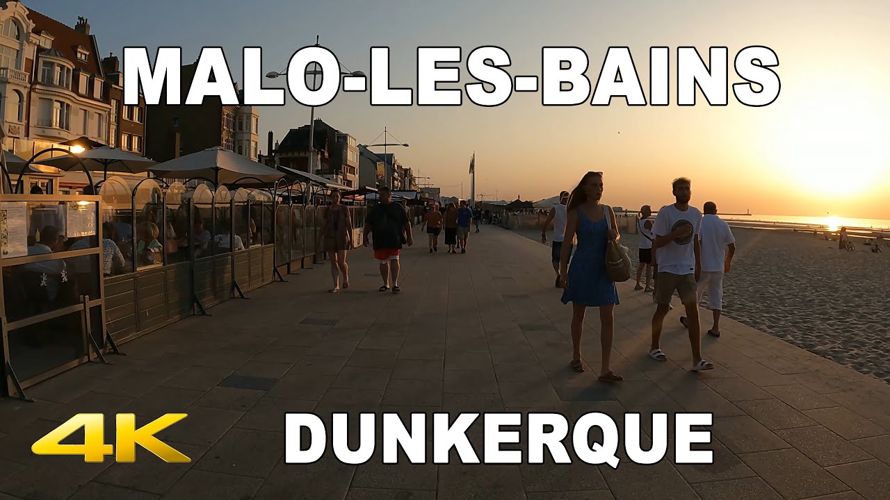 🇫🇷   Coucher de soleil à MALO-LES-BAINS | Dunkerque | 4K|