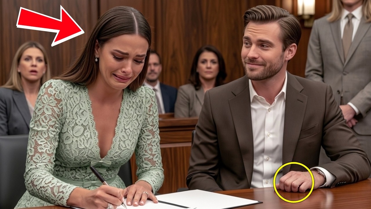 Er grinste, als sie die Scheidung unterschrieb – bis der Richter plötzlich aufstand