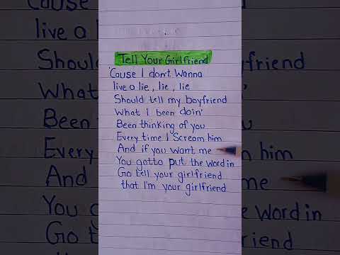 Tell Ur Girlfriend - Lay Bankz  💚| handwritten lyrics| #laybankz #tellurgirlfriend #lyrics #shorts
