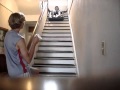 Epic fail sliding down the stairs  funny