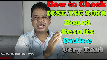 Check ICSE/ISC 2020 Board Results within seconds / How to Check ICSE/ISC 2020 Board Results Online