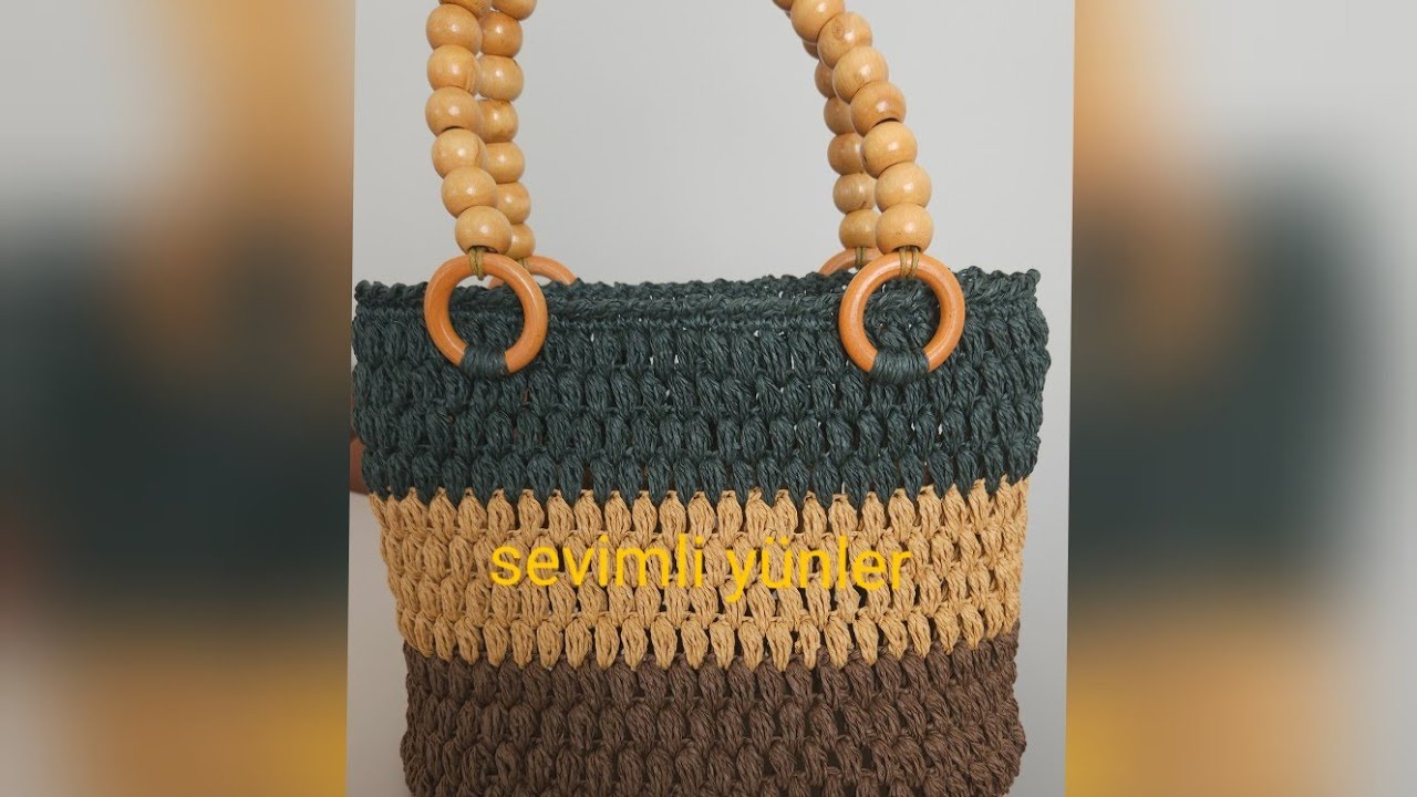 HAZIR TABANLI  3 RENKLI FISTIK CANTA YAPILISI