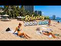 Beach Walk 4K 60FPS | Beautiful Sunny Beach Life & Relaxing Summer Vibes