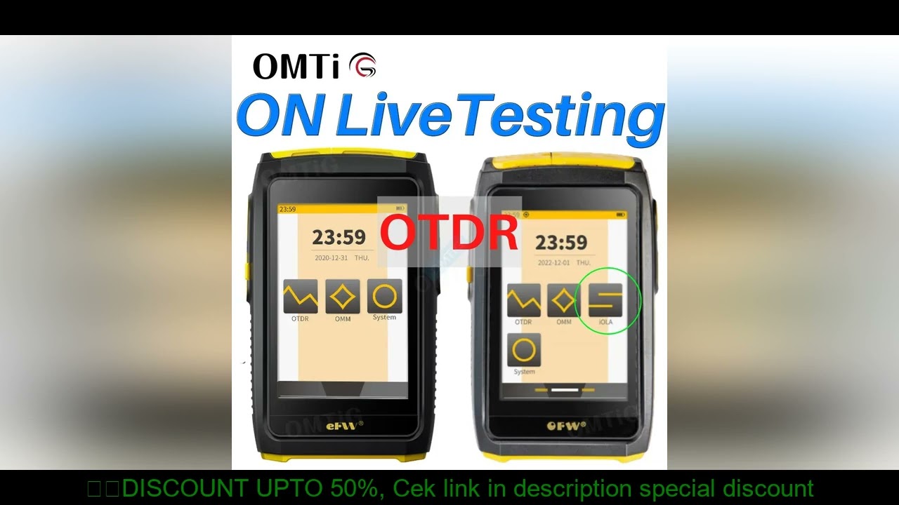 OMTiG Mini OTDR Active Fiber Live Test 1550nm 20dB OFW Optical Reflectometer Touch Screen OPM OLS VF