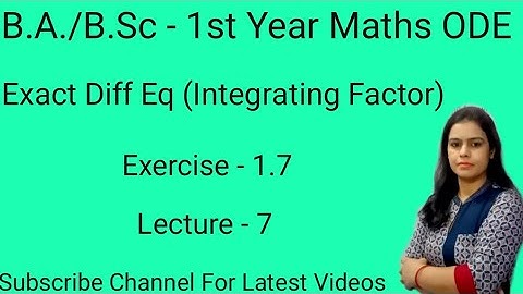Rule - 5 of Integrating Factor of Differential equations || B.A./B.Sc 1st Year Maths || Sem 2nd