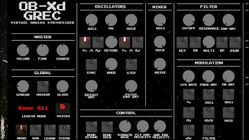 Free VST Synth Plugin OB-Xd-GREC Demo