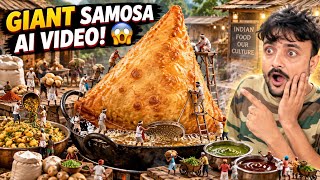I Made This Giant Samosa AI Video 😱 | Full Tutorial | AI Miniature Food Video screenshot 3