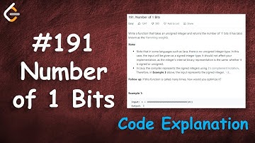 Number of 1 Bits | Live Coding with Explanation | Leetcode - 191