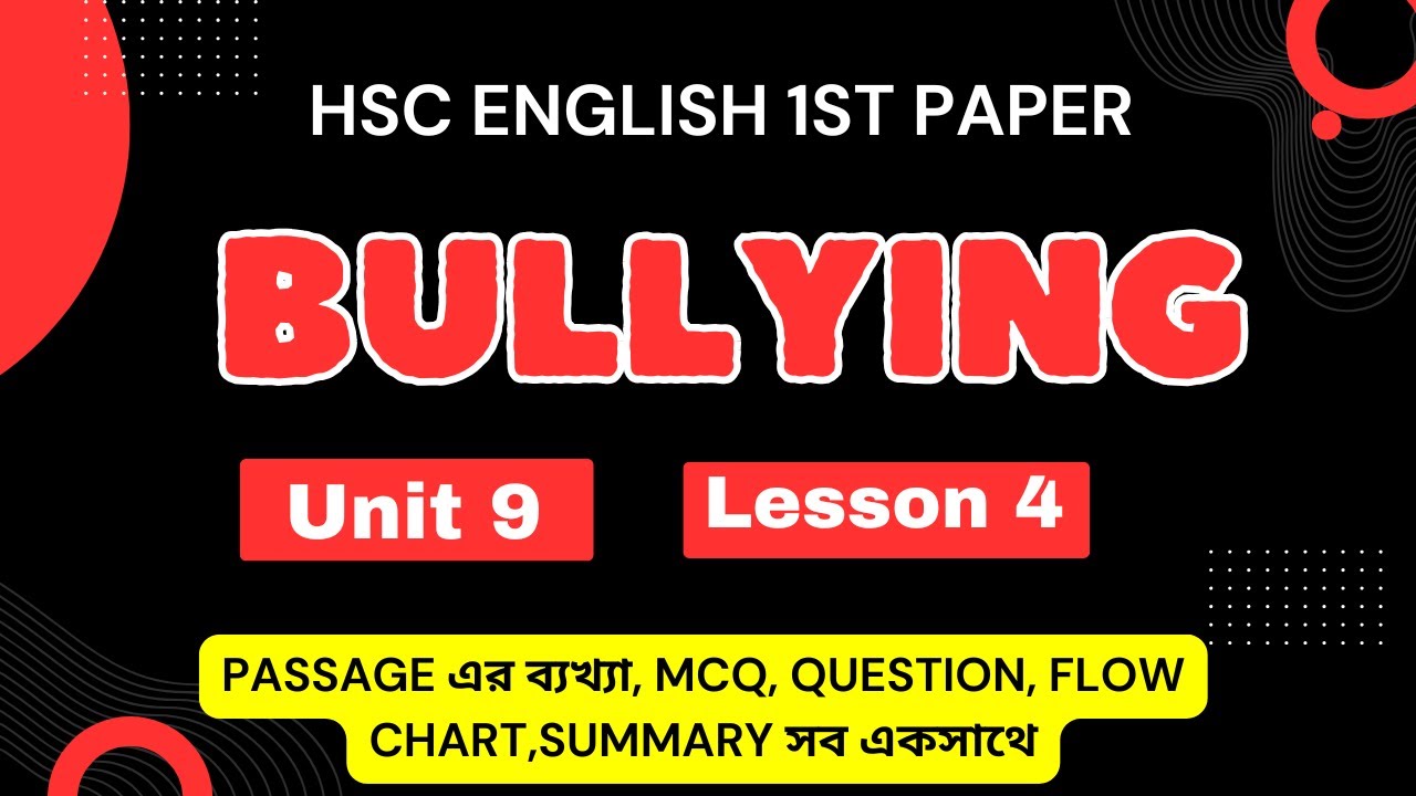 Bullying HSC Passage || Adolescence || Unit 9 Lesson 4 || HSC English ...