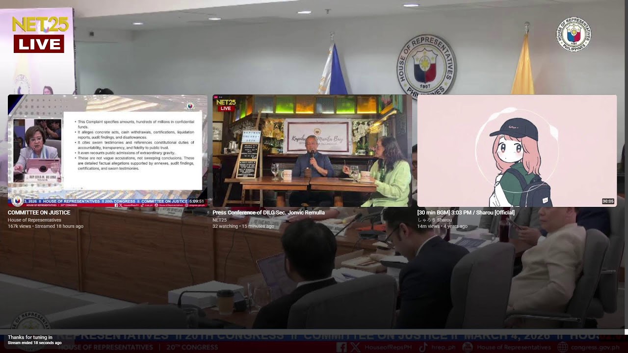 Cont. of the deliberation on the verified complaints for impeachment against VP Sara Duterte