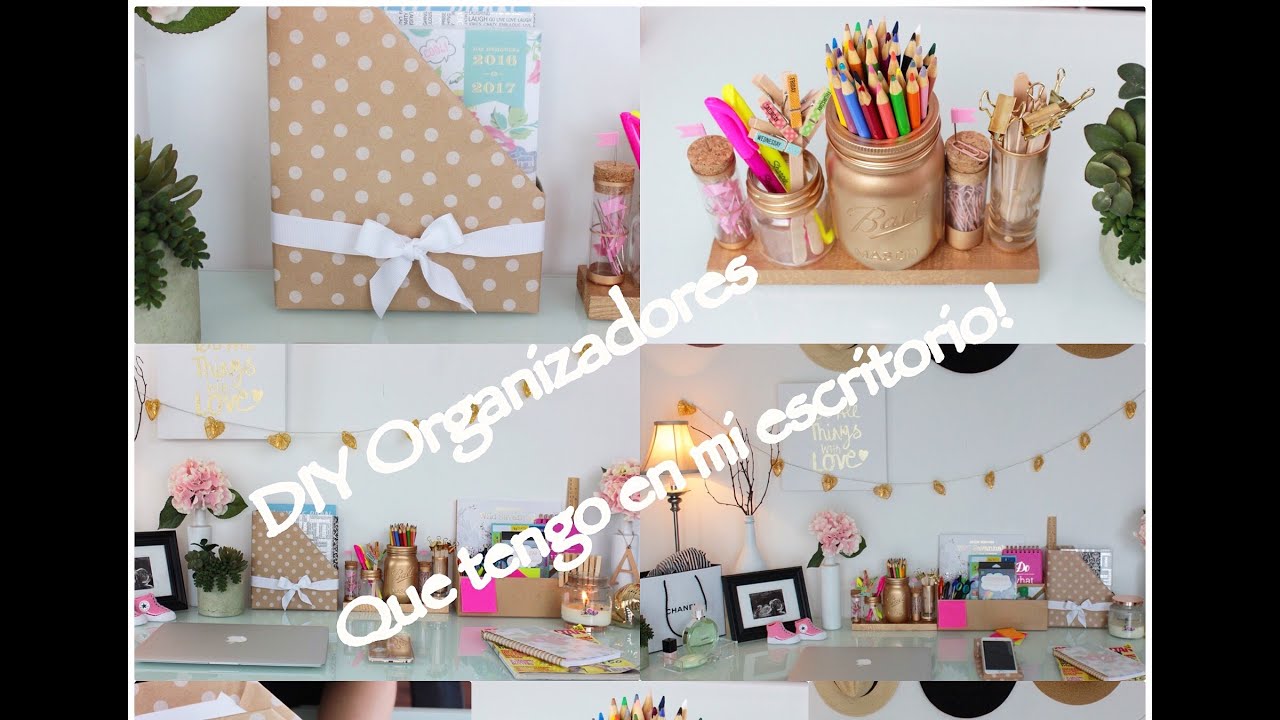 DIY Organizadores bonitos y económicos. + Tour que  tengo en mi Escritorio. ( Desk Tour)