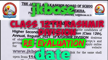 Jkbose class 12th new update || Xerox and Re-evaluation ||Repair Students|| last Date