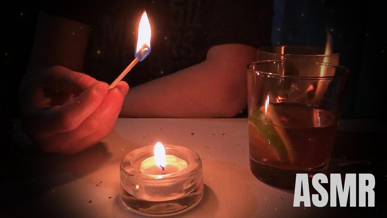 🌔Relaxing Fire🔥ASMR Lighting Matches 🌒Scratching and Striking Matches