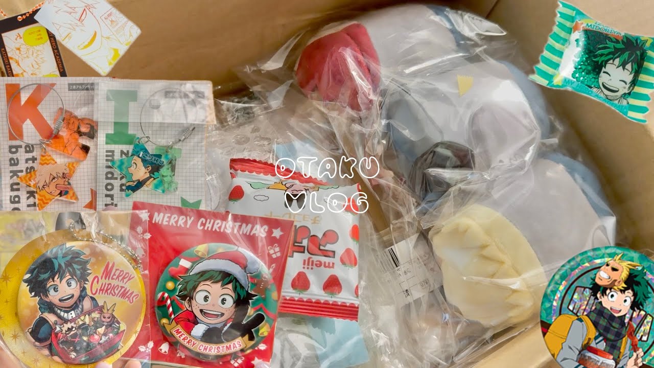 오타쿠 브이로그🏖️ 메루카리 직구 • 히로아카 랜덤깡 • 슬라이드 아크릴 키링 • 미도리야 크리스마스 캔뱃지 • 점페 신호등조 쯔무쯔무 • 샤카샤카 키링 • 나히아 치비 아크릴