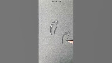 How to draw realistic water drop footprint 👣#shorts#realistic #art#viral #trending #pencildrawing