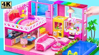 Build Pink Resort Villa with Claw Machine and Outdoor Pool from Cardboard ❤️ DIY Miniature House screenshot 5