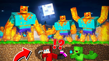 JJ and Mikey Built Underground Kingdom vs LAVA MUTANT ZOMBIES Apocalypse in Minecraft - Maizen