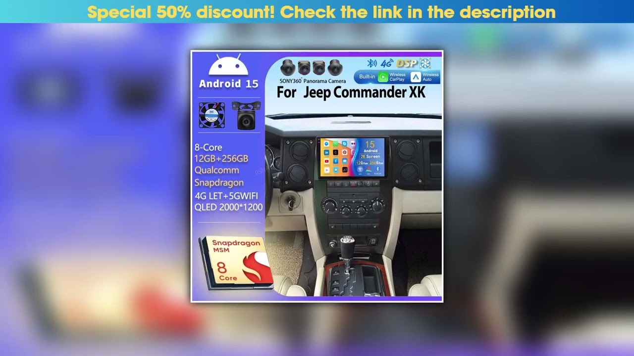 Must Buy android 15 Car Radio For Jeep Commander XK 2007 Navigation Multimedia Player Stereo WiFi+4