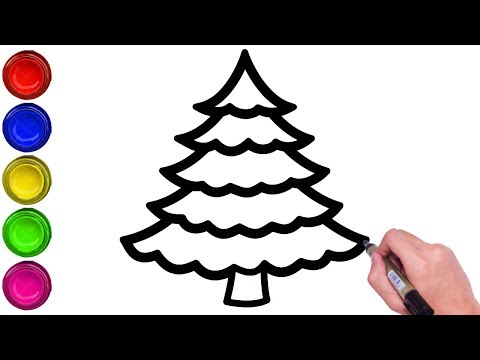 HOW TO DRAW CHRISTMAS TREE EASILY | DRAW CHRISTMAS TREE STEP BY STEP | DRAW SIMPLE CHRISTMAS TREE